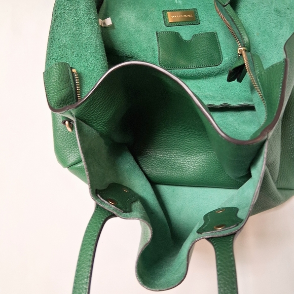 Annabel Ingall Green Leather  LargeTote Bag - Picture 7 of 10